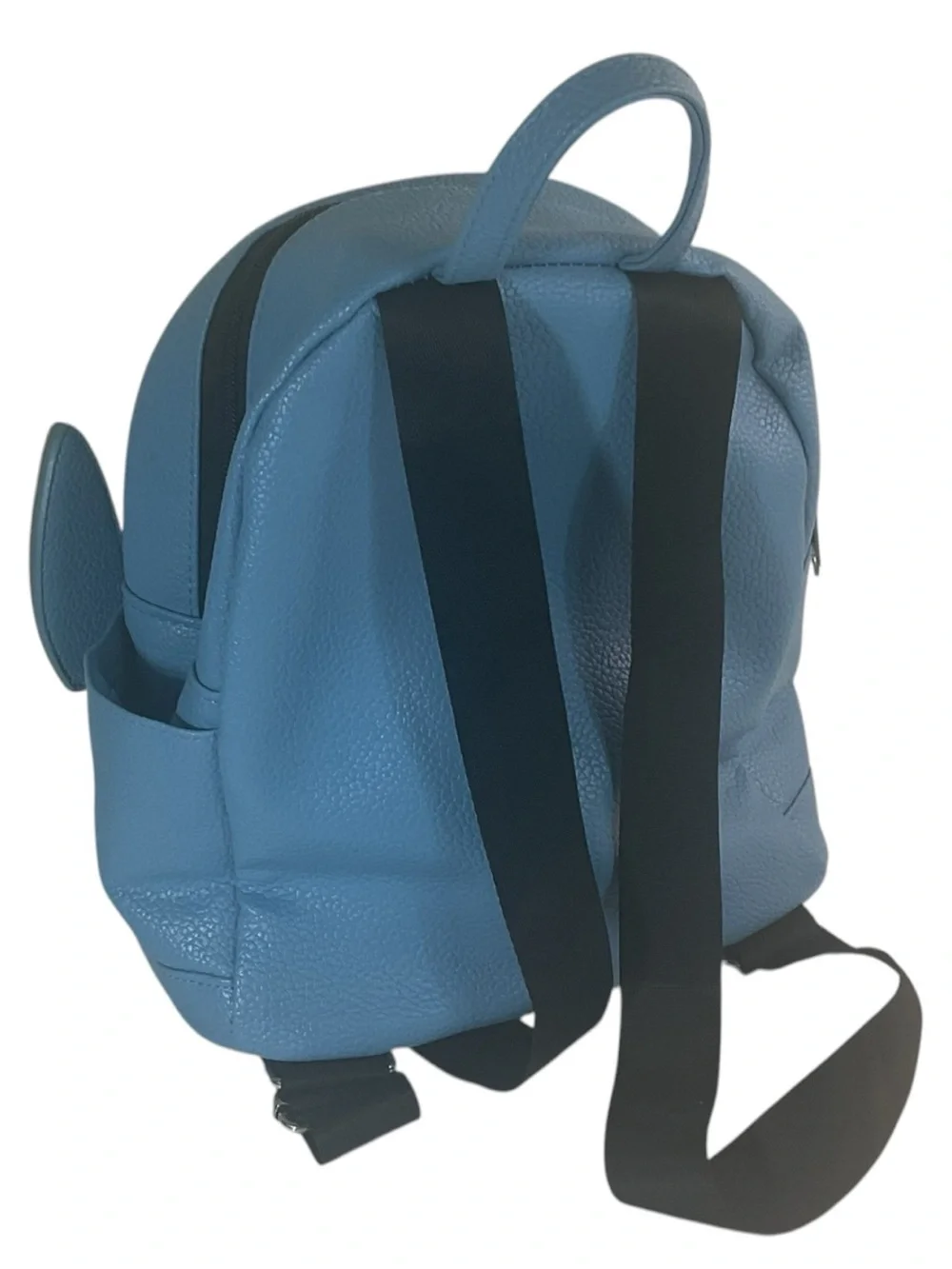 Disney Lilo & Stitch Mini Backpack Pebbled Blue Faux Leather Character Bag Adjus